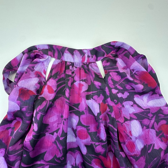 Ted Baker London Purple Pink Ruffled Bishop Sleeve Mini Dress - Picture 6 of 16